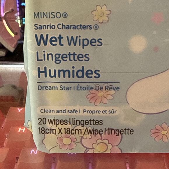 Sanrio Miniso Cinnamoroll Dream Star Wet Wipes 20 Ct Pack Compact Kawaii - Picture 5 of 16